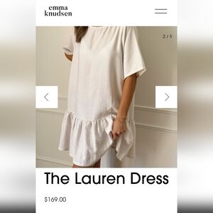 Lauren Dress by Emma Knudsen's Someday Studio - Large, Off-White Blush